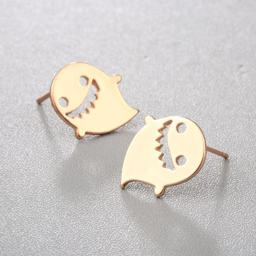 QIMING вырезать призрак Эффектные серьги-гвоздики подарок на Хэллоуин Модные