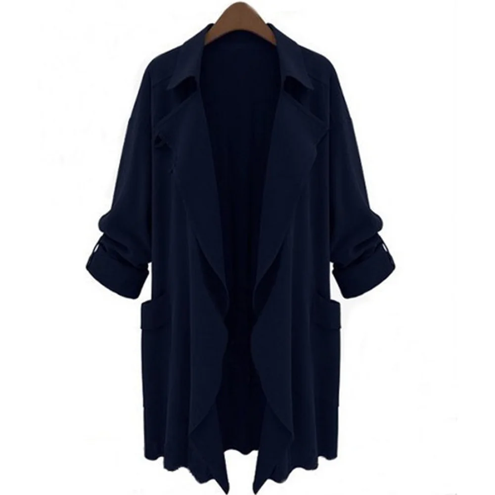 

Plus Size Womens Trench Coat Ladies Parka Overcoat Long Jacket Autumn Outwear