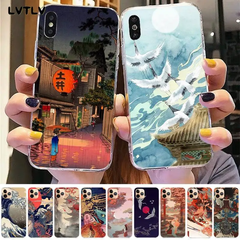 

Japanese style Art Japan Phone Case Cover for iPhone 13 8 7 6 6S Plus X 5S SE 2020 XR 11 pro XS MAX
