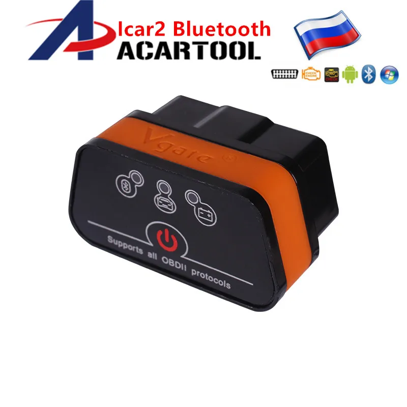 Новейший Vgate iCar2 Bluetooth ELM 327 ODB2 сканер Vgate iCar2 автоматический считыватель OBD кода сканер OBDII iCar Bluetooth лучше, чем ELM32