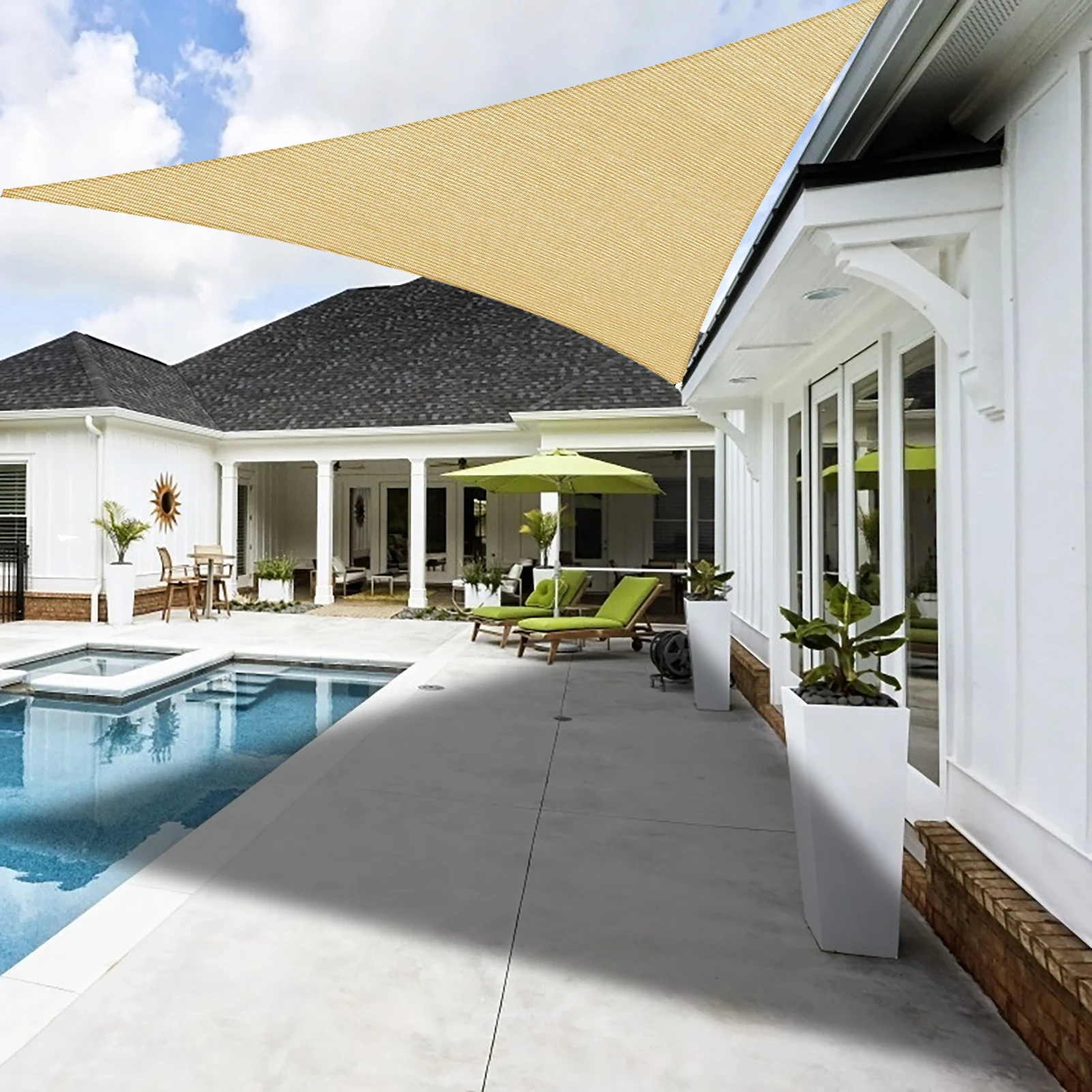 

Sun Shade Sail Canopy triangle Sail 185GSM Shade Cover UV Block for Outdoor Garden Backyard Shading Net Enclosure Net