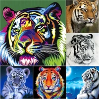 new diy 5d diamond embroidery animal diamond painting tiger cross stitch scenery full square round drill mosaic home decor gift