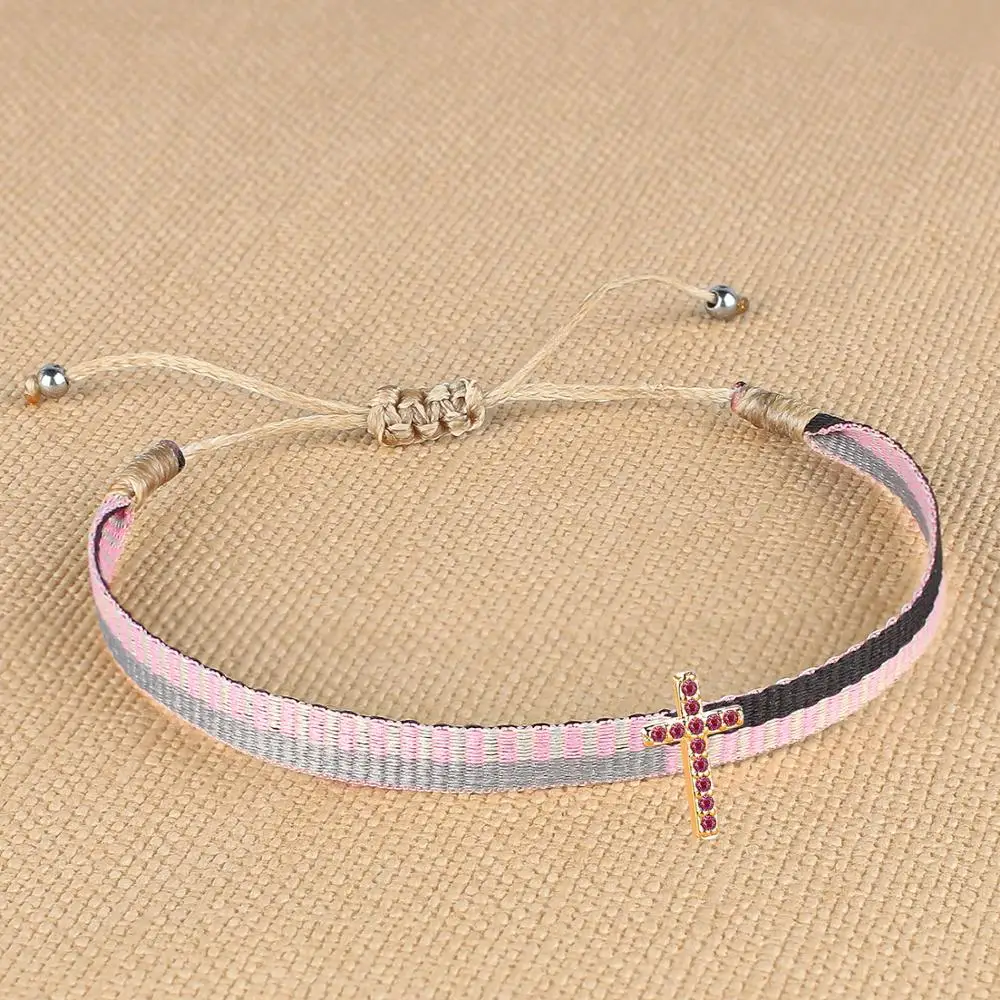 

KELITCH 2021 NEW Cross Friendship Bracelet Handmade Tropical Beach Sand Wrap Bracelet Bangle Shingeki No Kyojin Slytherin