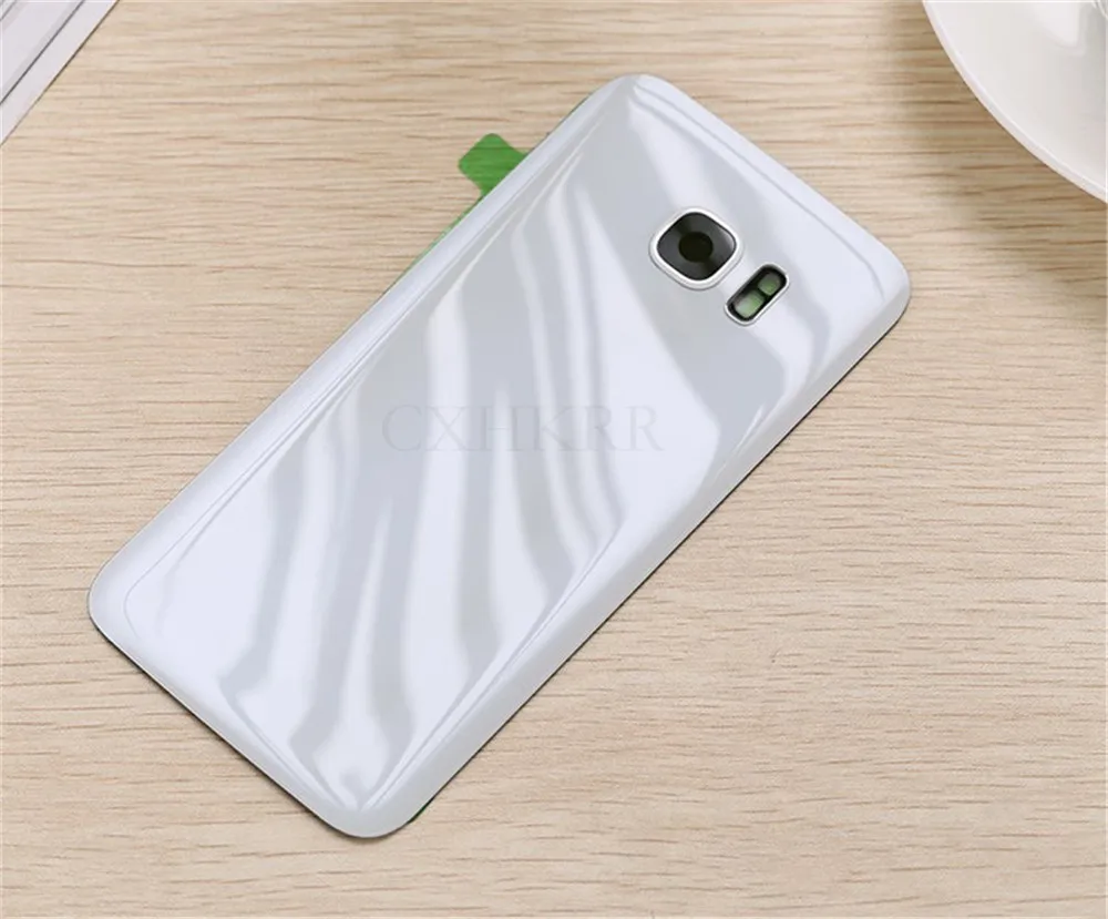 Для SAMSUNG Galaxy S7 G930F/S7 EDGE G935F Задняя стеклянная крышка батарейного отсека задняя дверь Корпус чехол Задняя стеклянная крышка с логотипом