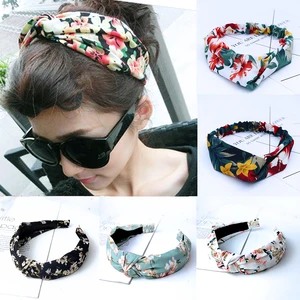 Повязка на голову женская летняя, с цветочным принтом, FD621