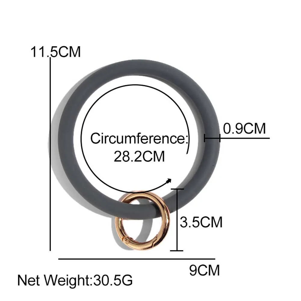 Модный Блестящий силиконовый браслет для брелка женщин Круглый автомобильный