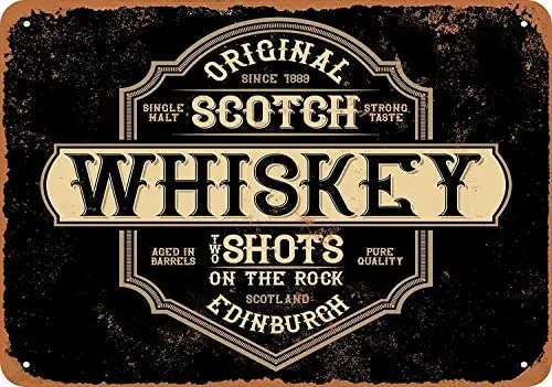 

Scotch Whiskey Edinburgh Metal Tin Sign 12 X 8 Inches Retro Vintage Decor
