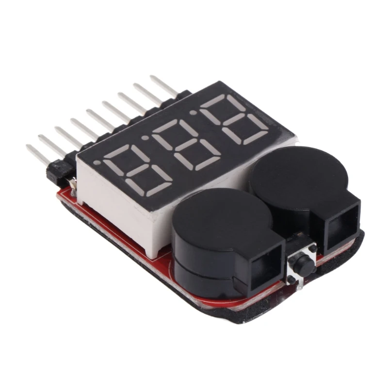 

1-8S Lipo/Li-ion/Fe RC Boat Battery 2 In 1 Tester LED Low Voltage Buzzer Alarm