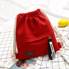 Холщовый Рюкзак на шнурке, модный Школьный рюкзак, повседневный рюкзак на шнурке, школьный рюкзак для девочек-подростков