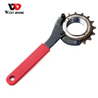 Регулируемый велосипедный гаечный ключ WEST BIKING, съемник зубчатого колеса, каретка велосипеда, инструмент для снятия оси, карбоновый стальной велосипед