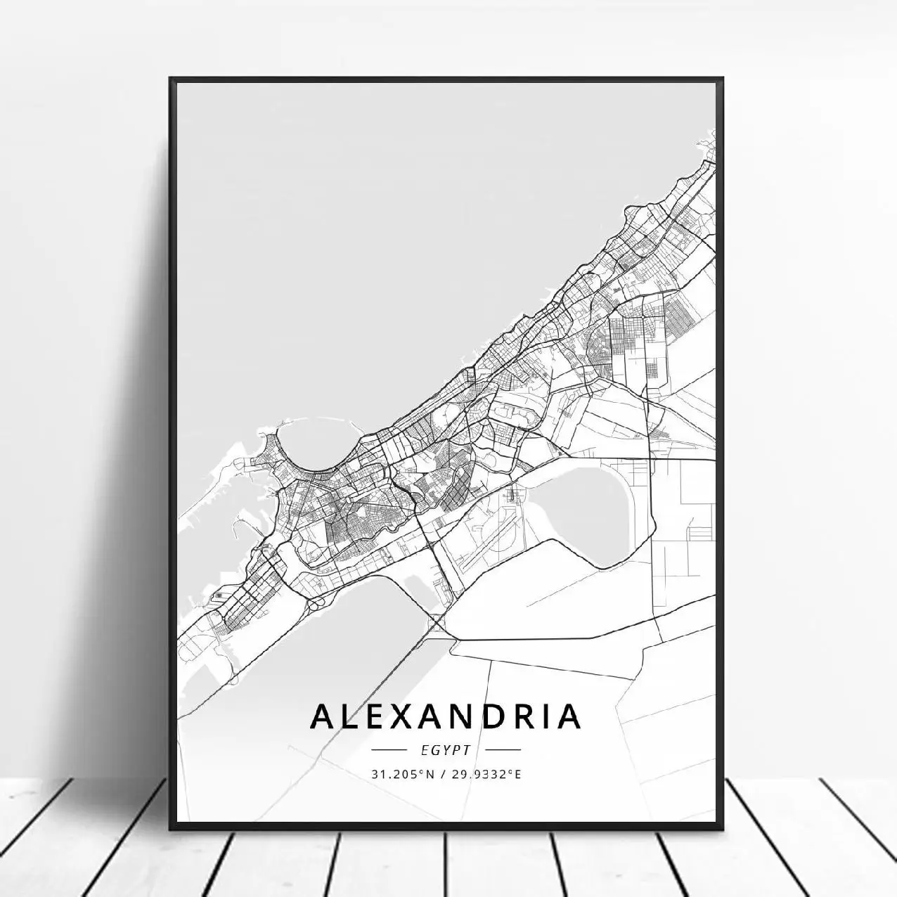 Александрия Каир Египет холст Художественная карта постер|Рисование и