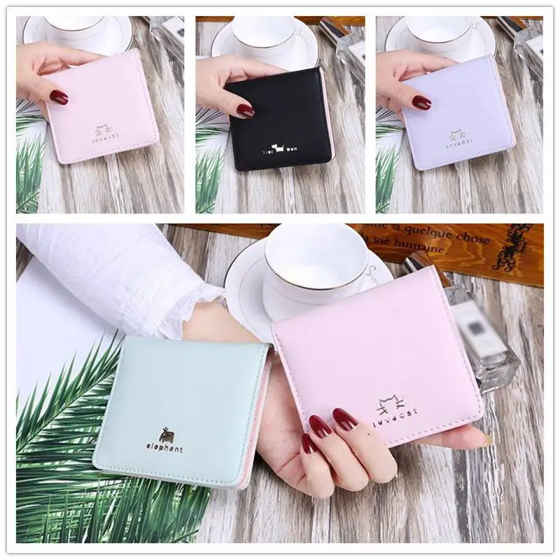

Women Short Small Money Wallet Ladies Animal Folding Purse Coin Card Holder Cat