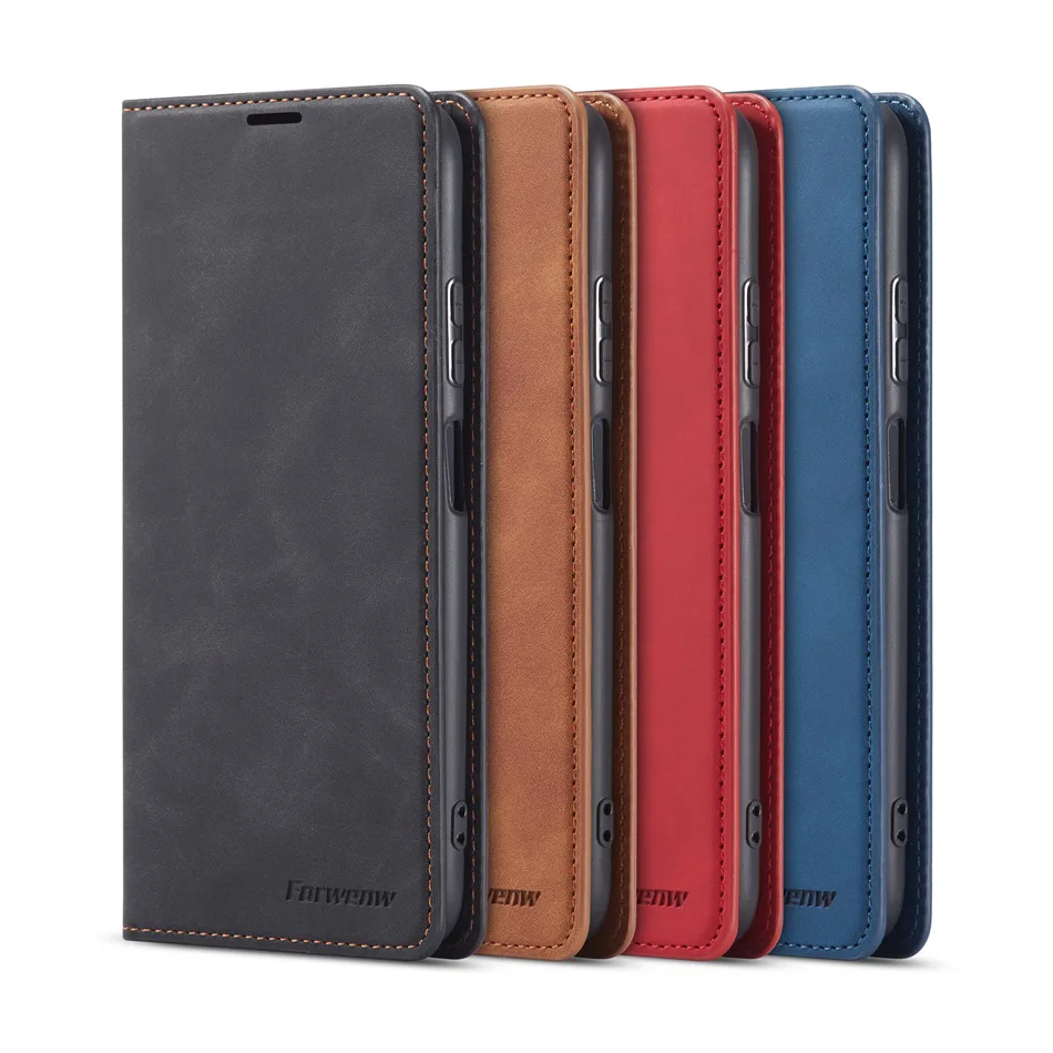 

Leather Flip Wallet Case For Huawei P40 Lite Nova 6 SE 7i Skin Feeling Mobile Phone Case Cover