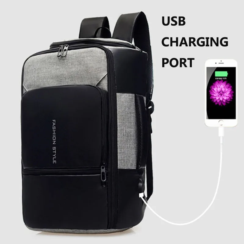 Мужская сумка для ноутбука умный рюкзак Usb порт зарядки портативная Студенческая