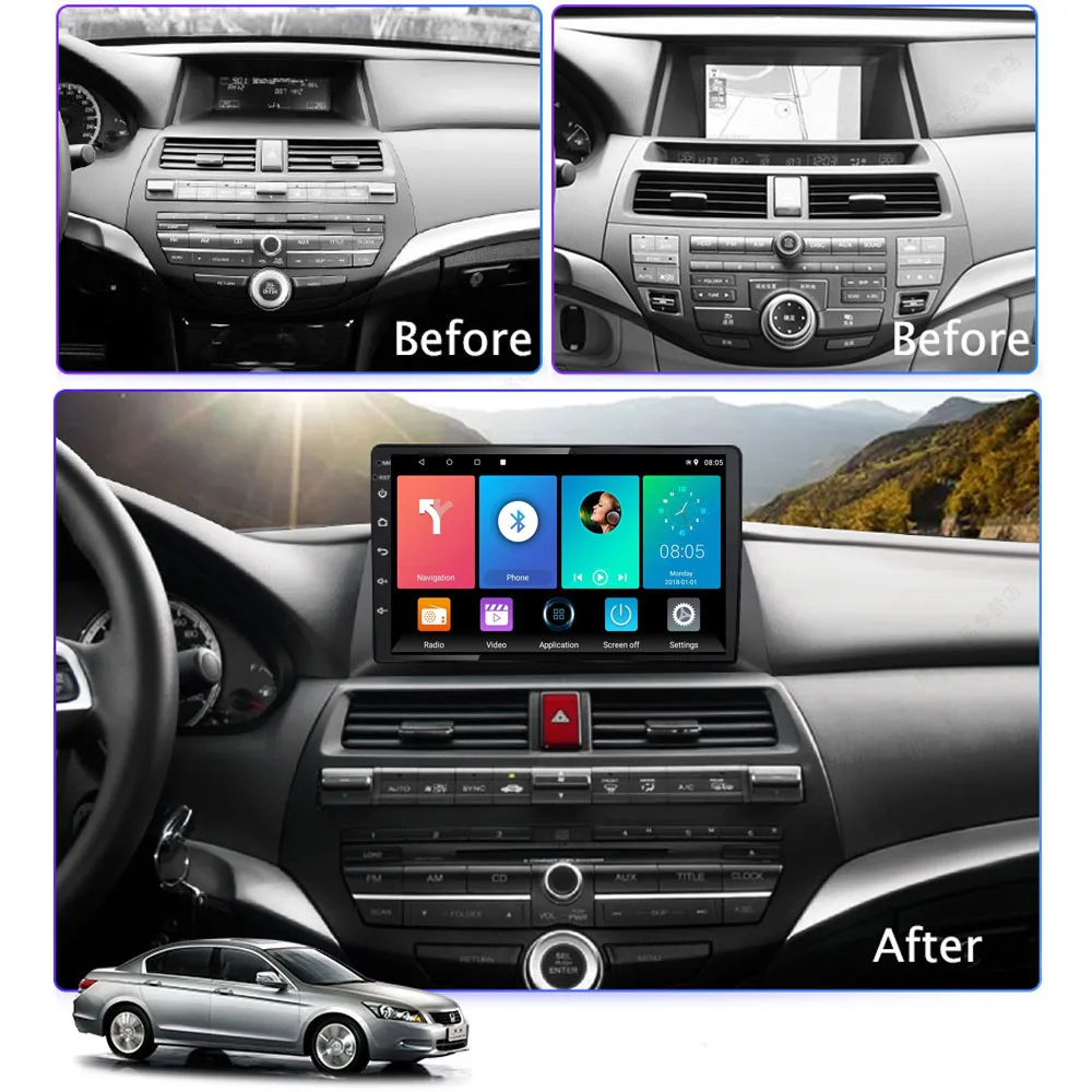 Автомагнитола 2 din 9 дюймов Android 8 1 для Honda accord 2008 2013 мультимедиа воспроизведение GPS