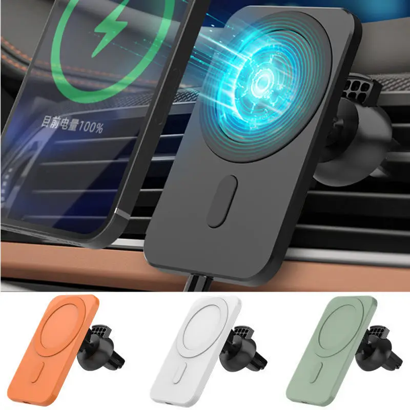 

15W Magnetic Car Wireless Charger Qi Fast Charging Mount Air Vent Phone Stand For iPhone 12 Promax 12Mini Magsafe Car Holder
