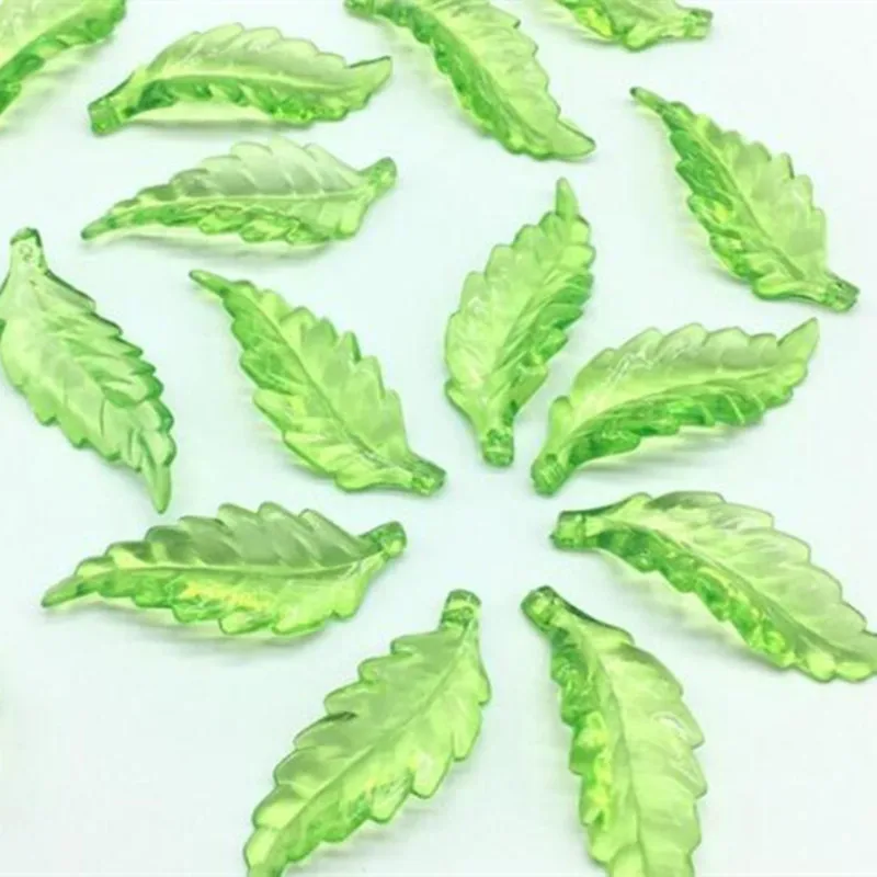 Модные Зеленые акриловые бусины в форме листьев свободные ручной работы сделай