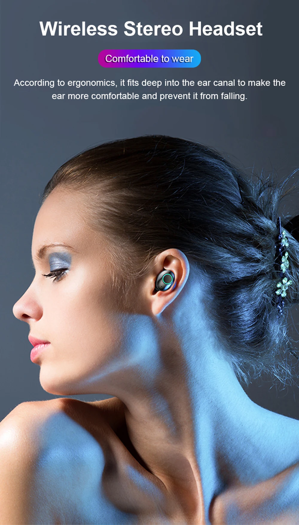 Newmsnr M7 Bluetooth 5,0 беспроводной светодиодный дисплей питания наушники, HD стерео HIFI Звук шумоподавление коснитесь управление