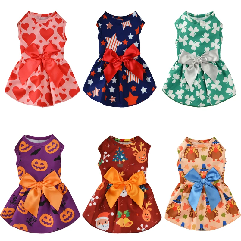 

Christmas Dog Dress Small Floral Princess Dog Dress For Dogs Skirt Festival Princess Dog Wedding Dresses York Clothes Apparel