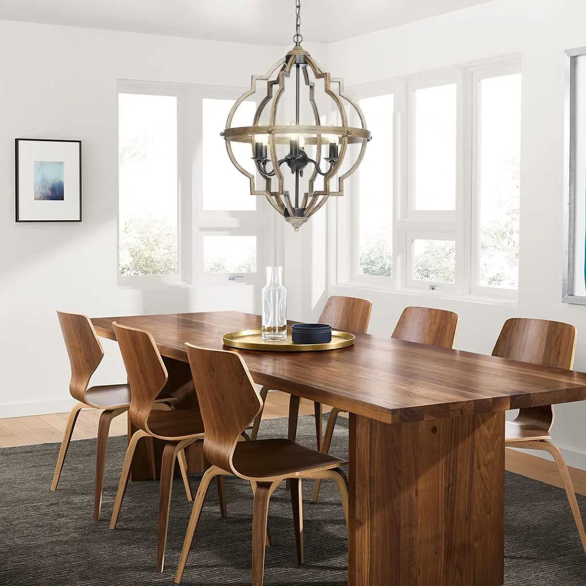 

Vintage Solid Wooden Chandelier Home Lighting American Style for Living Room Bedroom Dining Room Entryway Kitchen Retro 6 Lights