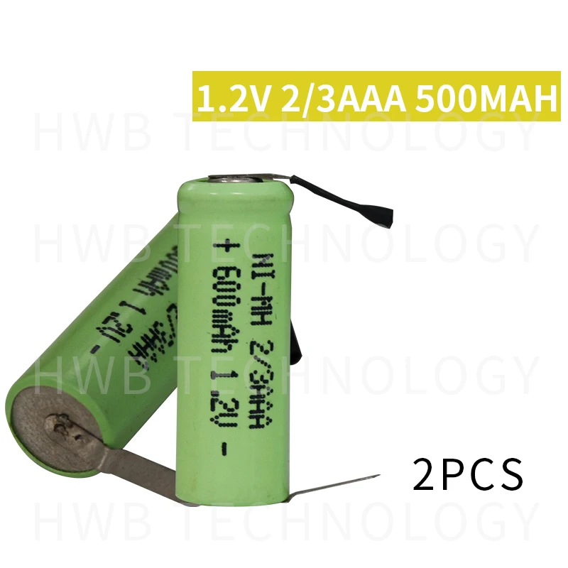 2 шт./лот KX Оригинальный Новый 1 в 2/3AAA 500 мАч Ni-MH 2/3 AAA перезаряжаемая батарея с