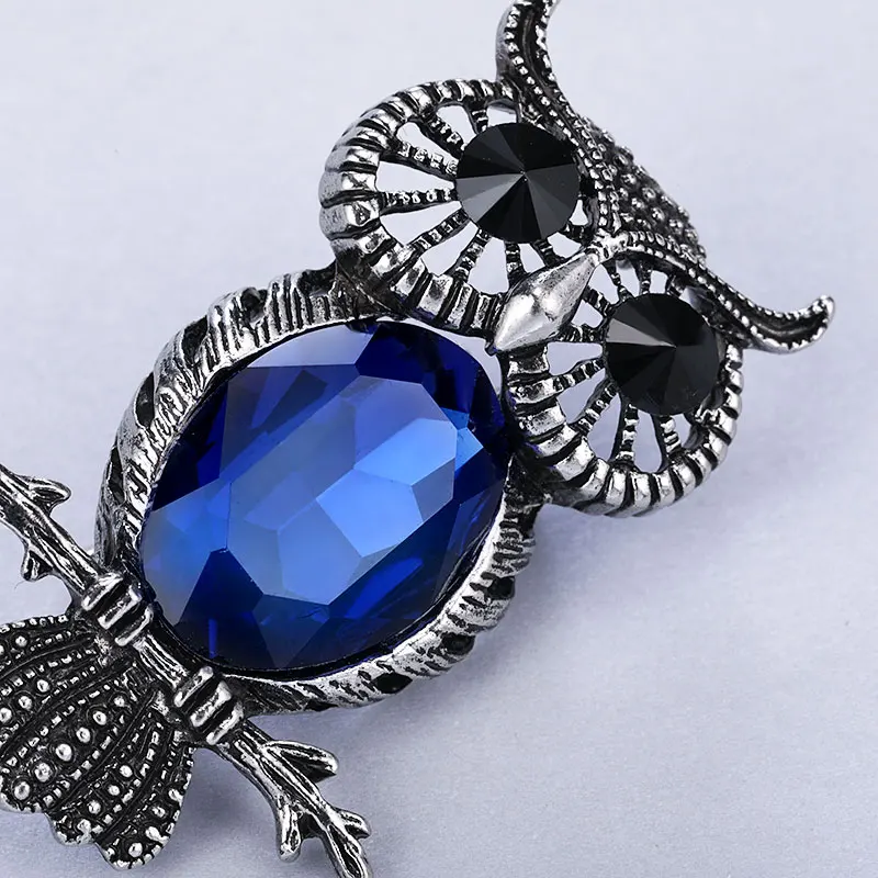 MAIKALE с украшением в виде синих кристаллов и брошью форме Совы изделия жемчугом