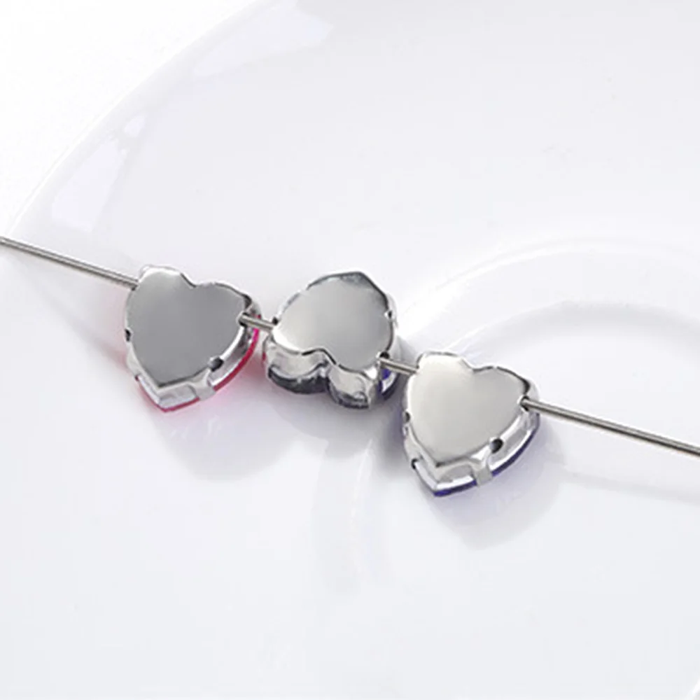 30 шт./лот Стразы в форме сердца стеклянные кристаллы чашка когтя пришивные стразы