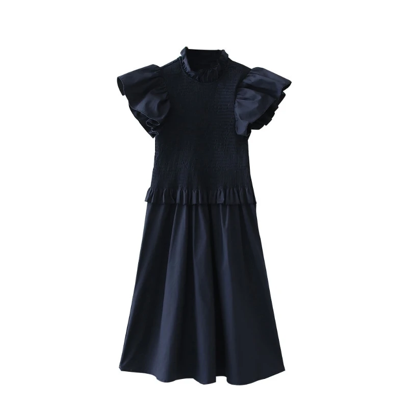 

Women Fashion Elegant Pull-up Elastic Short Sleeve Dress Casual Slim Mini Dress