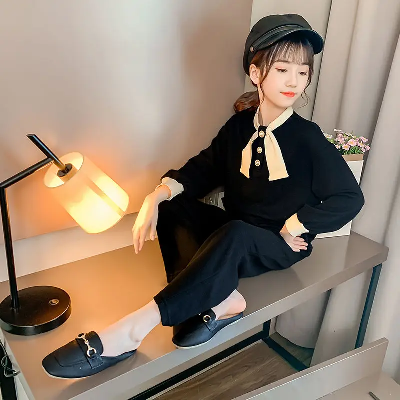 

2020 Autumn Winter New Girls Fashion Suit Teenage Girls Clothes Set Long Sleeve Top & Pants Casual Child Girl Clothing Sets W786