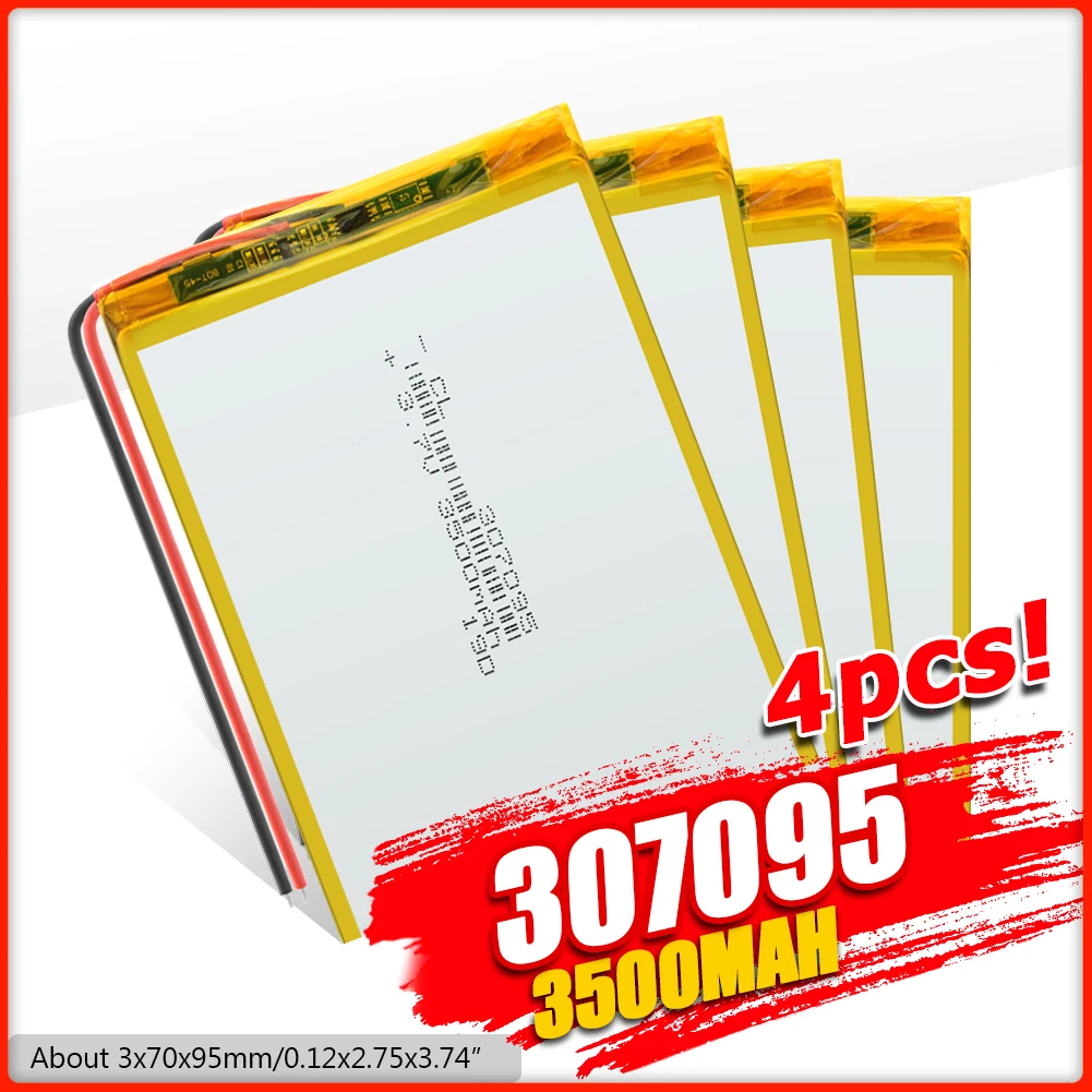 Умный дом MP3 колонки полимерный аккумулятор 3500 mah 3 7 V 307095 литий ионный для dvr GPS mp3 mp4