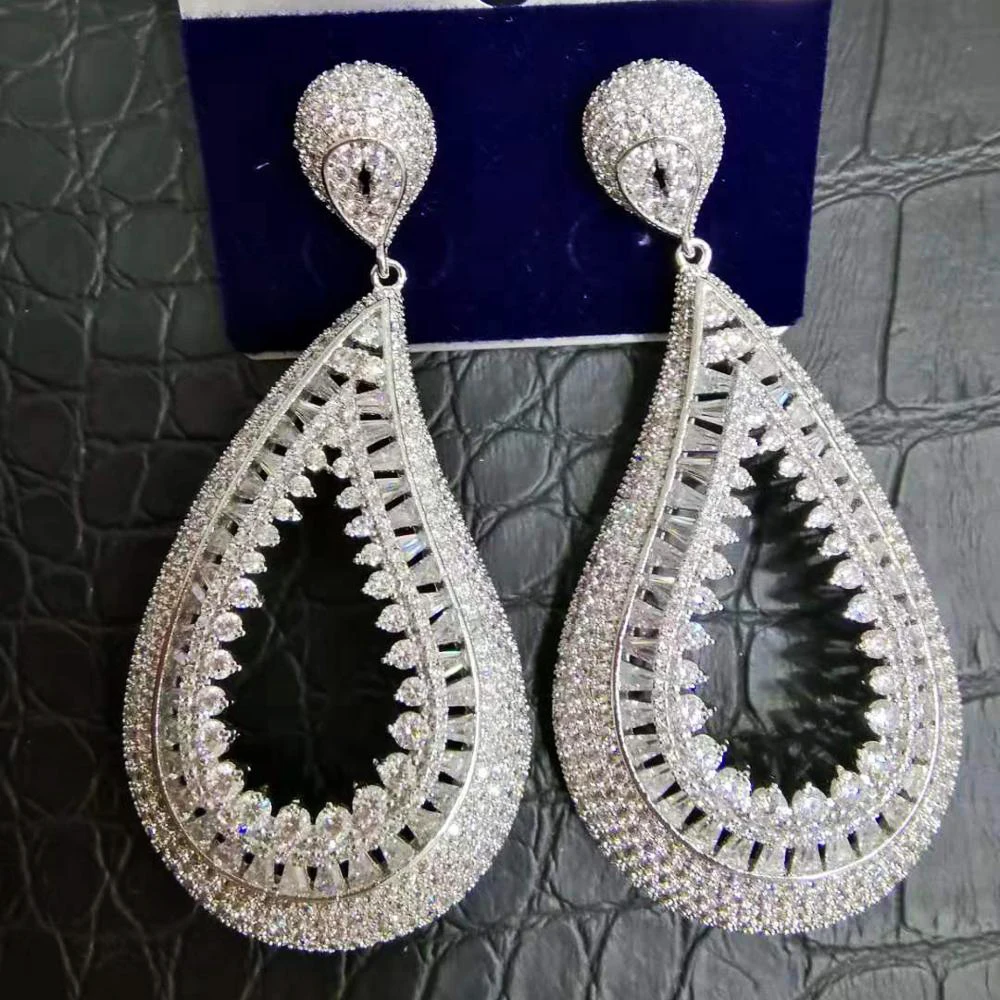 GODKI новые роскошные остроносые серьги в виде зуба для женщин свадебные с фианитом