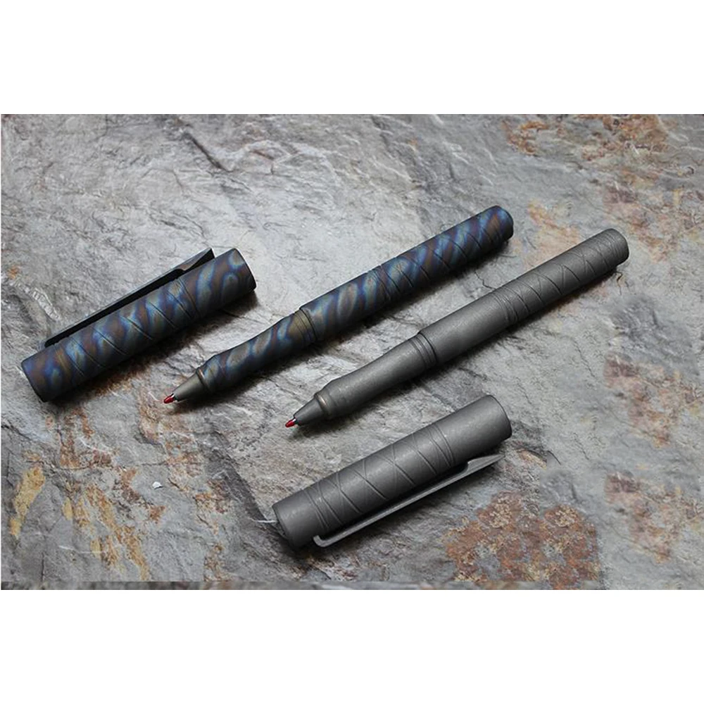 Винтажный стиль ручной работы TC4 титановая гелевая ручка с зажимом Механическая