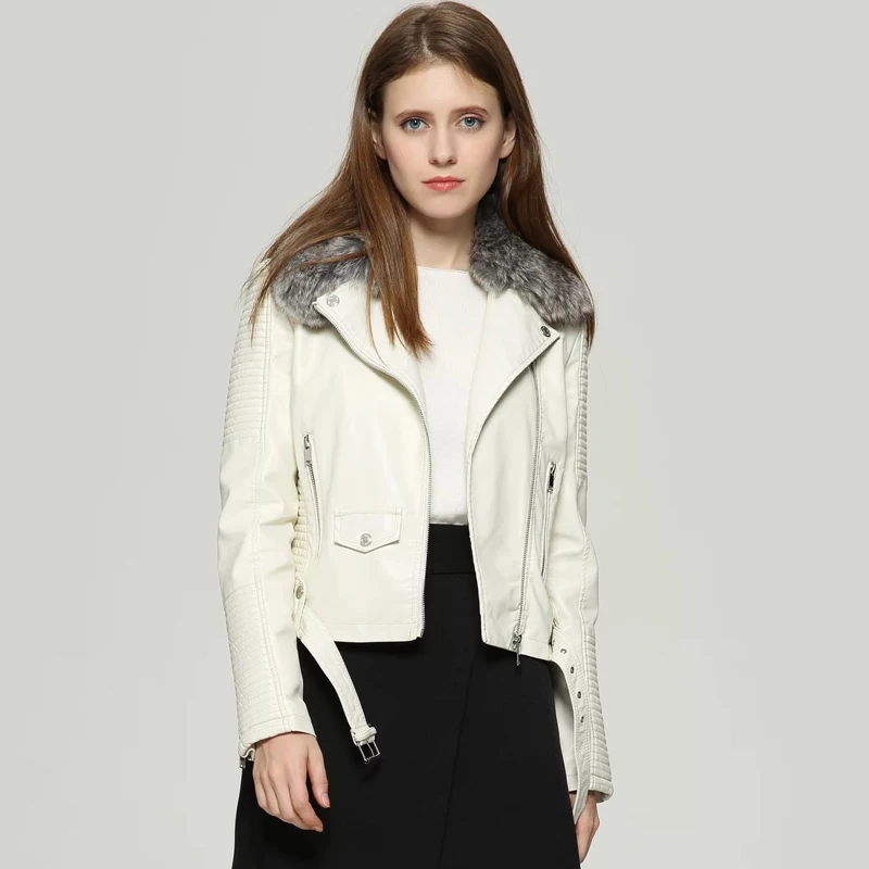 Fitaylor/Новинка Женская зимняя куртка из искусственной кожи Короткое пальто Теплая