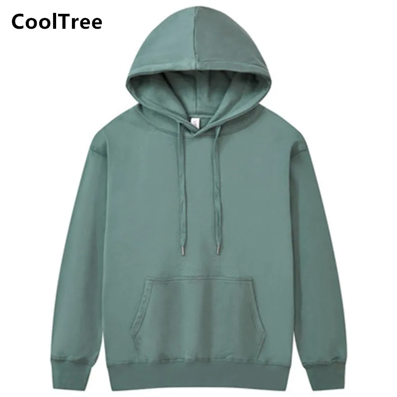 

Толстовка CoolTree унисекс с капюшоном, осенне-зимние толстые теплые однотонные толстовки для мужчин и женщин, Модный пуловер свободного покроя для пар, топы