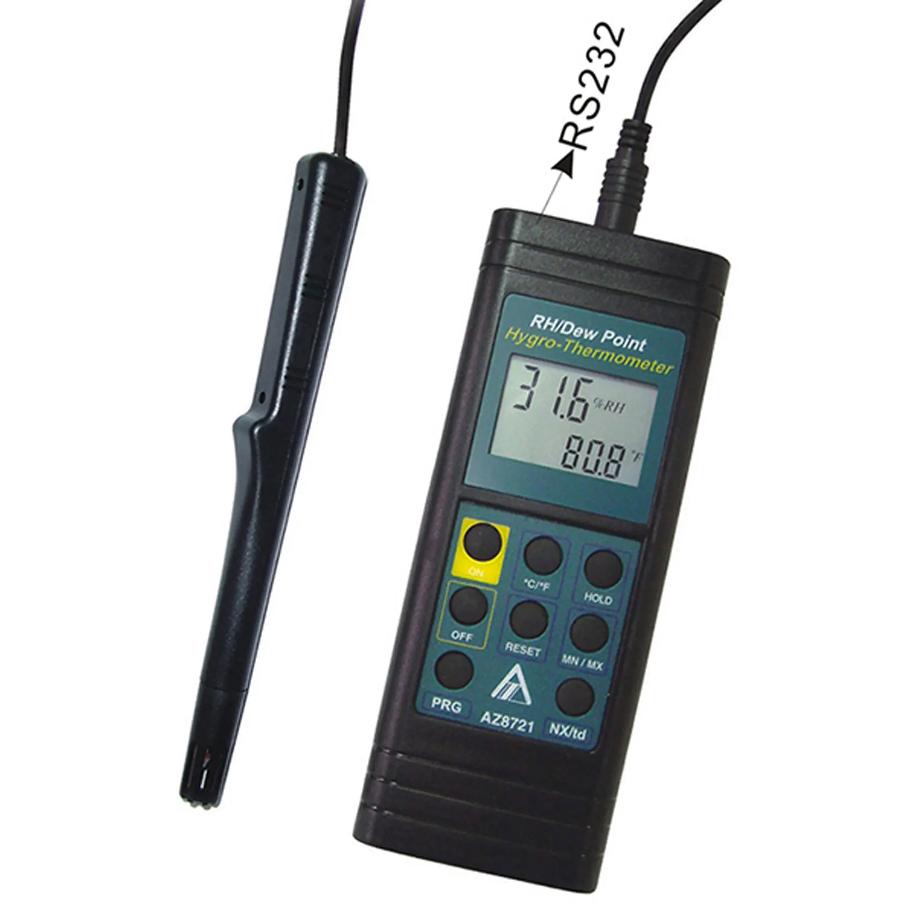 

Split type AZ8721 Thermometer RH% Meter Humidity, temperature, dew point meter With the alarm