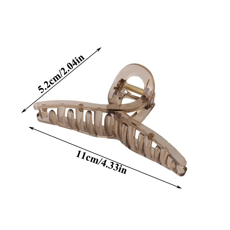 

Jelly Color Big Hair Claw Large Shark Clip For Women Hollow Out Cross Hairpins Solid Color Fashion Ponytail Clip Hair Accessory