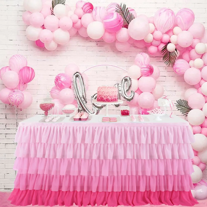 5 Слои Тюль Юбка для стола пачка s Baby Shower День рождения банкетов и свадеб отель