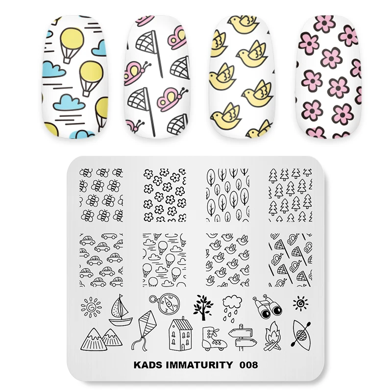 Ариеслибра пластина для стемпинга нейл арта цветок дерево птица рисунок ногтей