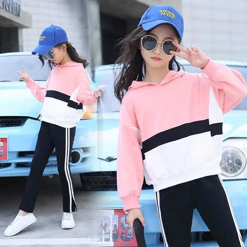 

Autumn Girls Clothes Sets Children's Clothing Set Sweatshirt + Pants Two-piece Casual Kids Sport Suits Teenage 6 8 9 10 12 years