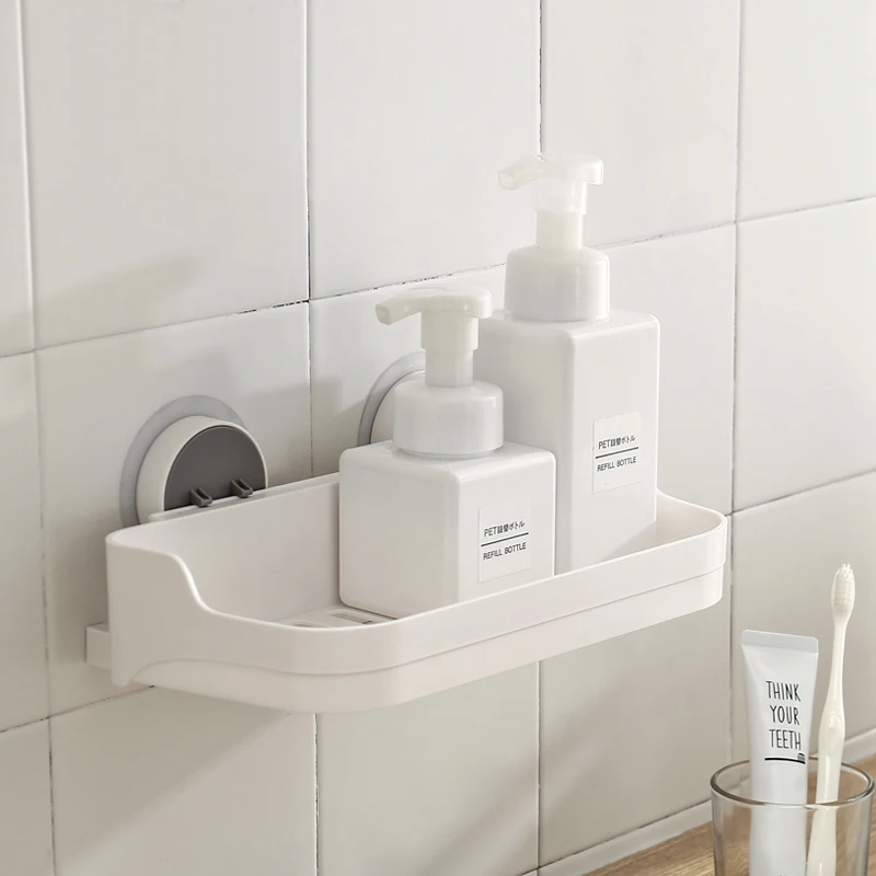 

Bathroom Shelving Holder Toilet Suction Cup Accessories Wall Storage Rack Organizer for Shower Shampoo