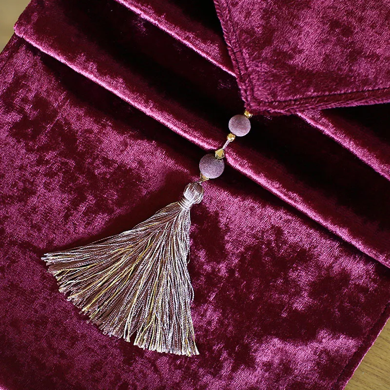 30x140-220см однотонный бархатный Настольный коврик простой современный обеденный