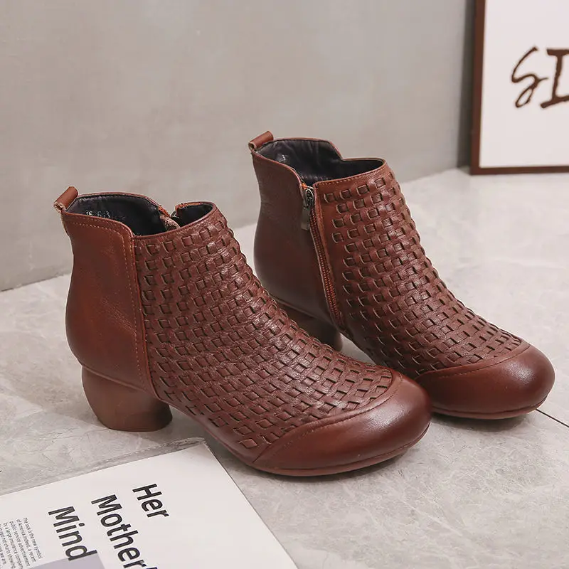 

Женские короткие ботинки 2021, повседневная обувь на плоской подошве, женские ботильоны на плоской подошве, коричневые, черные женские ботинк...