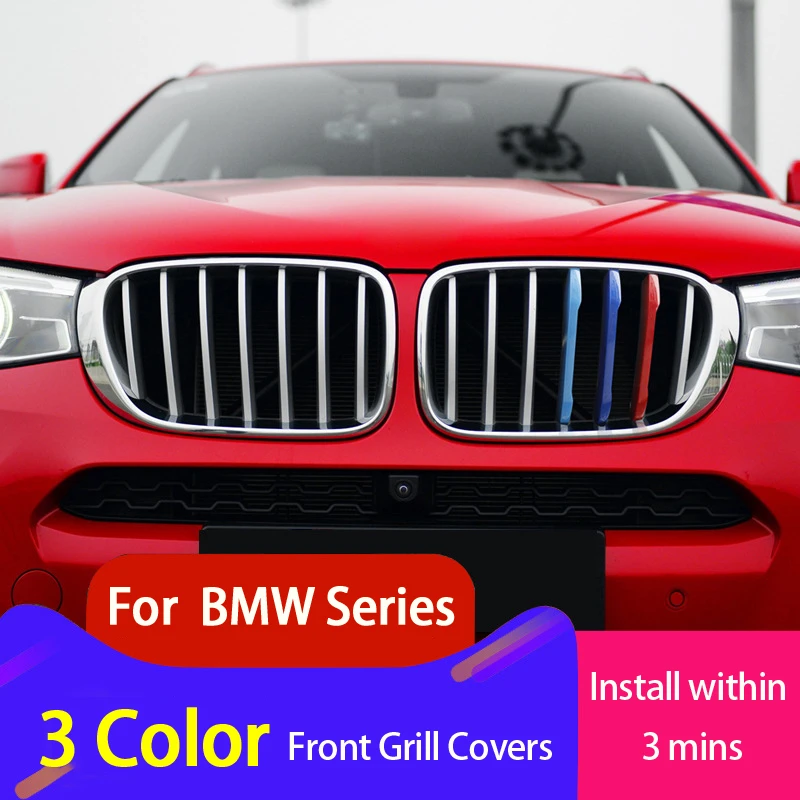 

3 Colors Car Grill Trim Stripe for BMW 4/5/6 Series F10 F18 GT F07 G30 G38 7 Series G11 G12 Z4 X4 F26 X5 F15 X6 F16 New X7