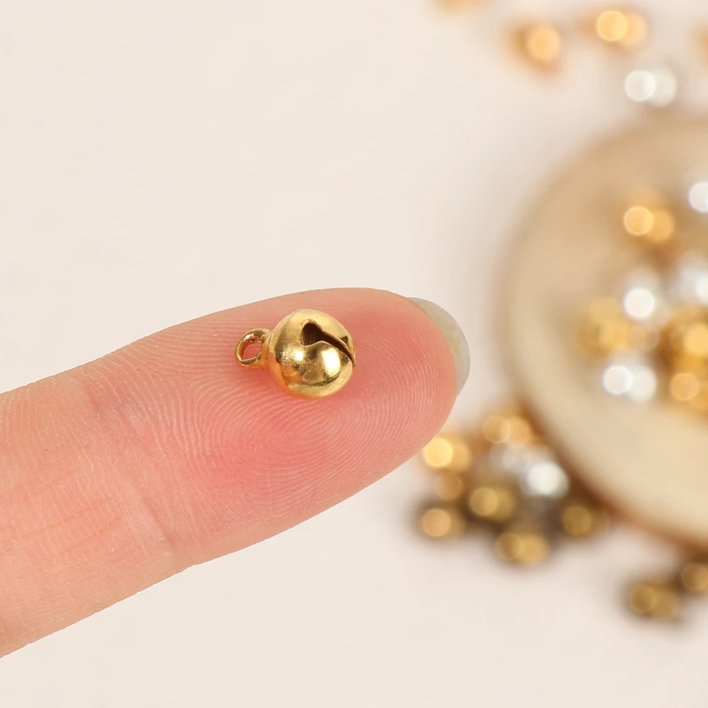 

50Pcs 6mm Mini Bells Buttons Metal Loose Beads For Jewelry Making Diy Doll Clothes Bags Decoration Sewing Toy Doll Accessories