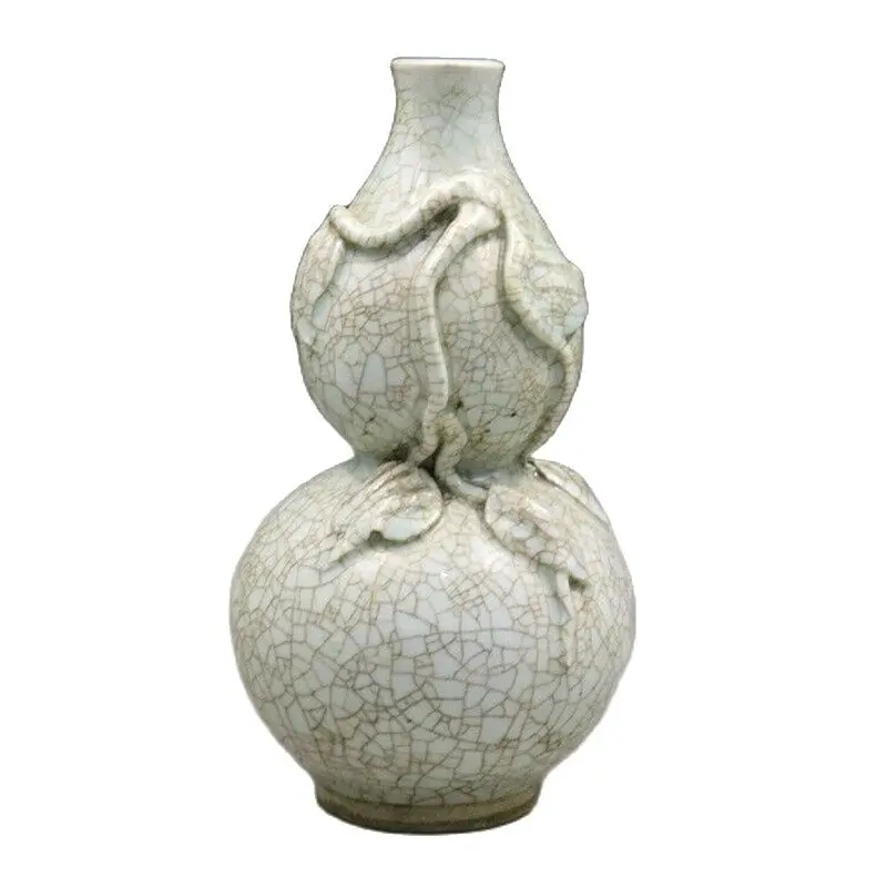 China Old Porcelain Cracked Glaze Gourd Bottle Porcelain Vases