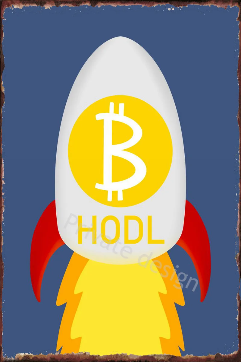 

Металлический знак Биткоин hodl rocket btc, жестяные таблички, настенное украшение для комнаты, искусство, мужская пещера, кафе
