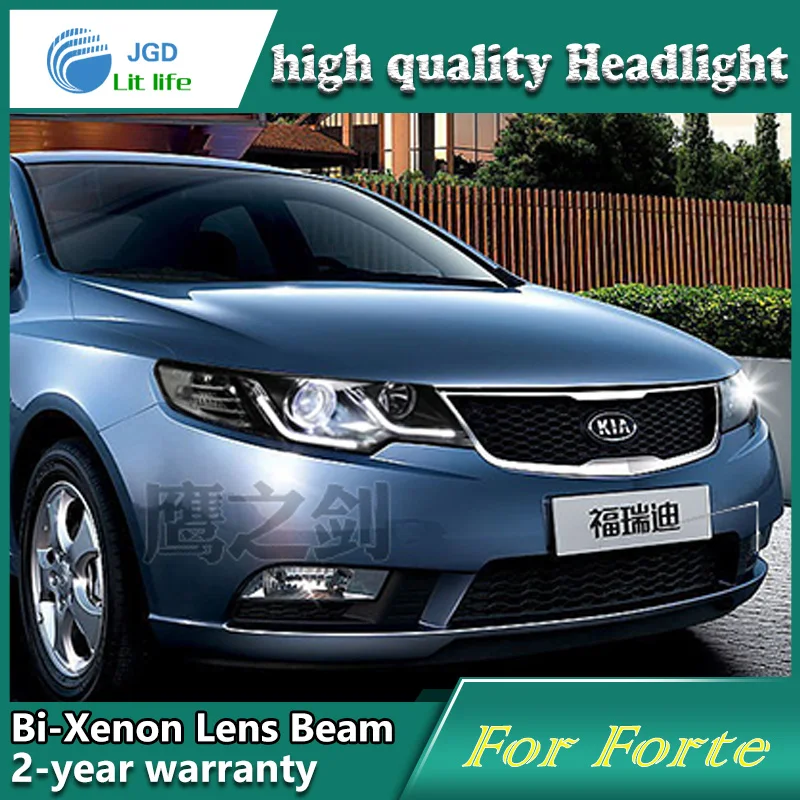 Автомобильный Стайлинг чехол для фары Kia Forte 2009 2013 светодиодный DRL Объектив