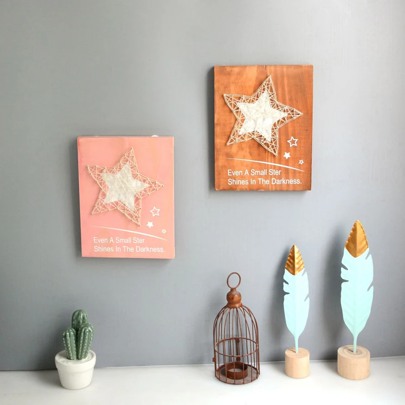 INS деревянное украшение для стены планка живопись Гостиная Спальня Детские