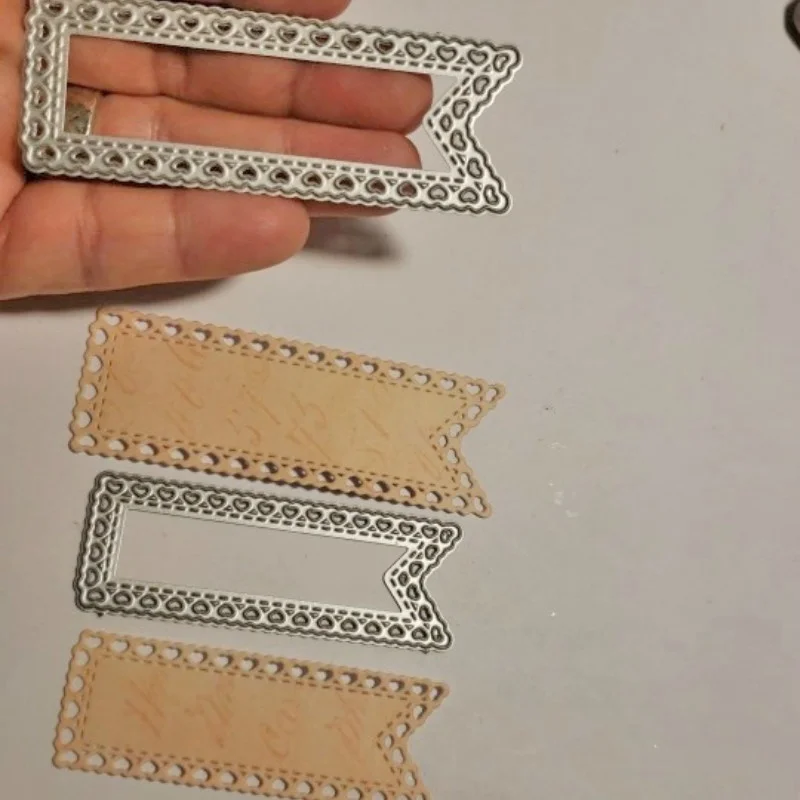 Сердца кружева баннер сшитые металлические режущие штампы DIY для скрапбукинга