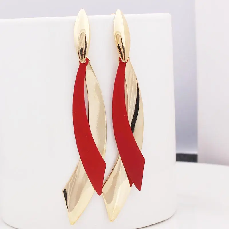 

Big Statement Earrings 2020 New Design Blue Black Gold Color Oval Square Long Drop Earrings Boho Jewelry For Women Oorbellen